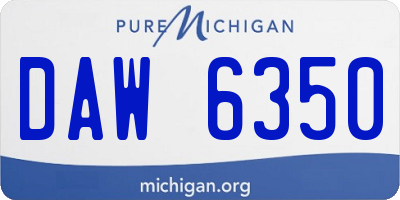 MI license plate DAW6350