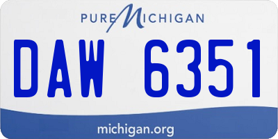 MI license plate DAW6351