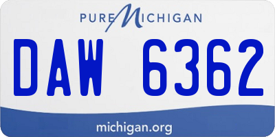 MI license plate DAW6362