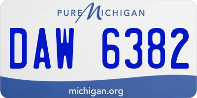 MI license plate DAW6382
