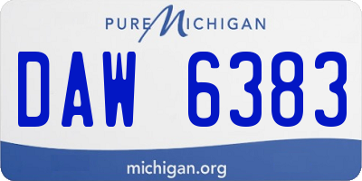 MI license plate DAW6383
