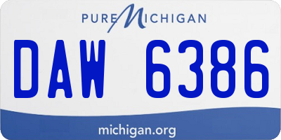 MI license plate DAW6386