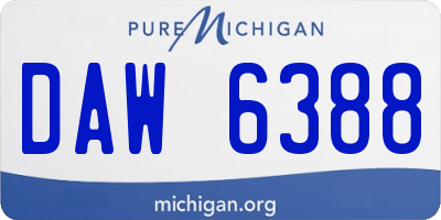 MI license plate DAW6388