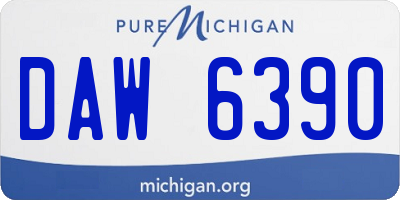 MI license plate DAW6390