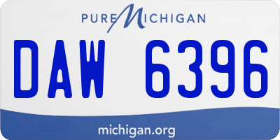 MI license plate DAW6396