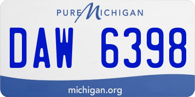 MI license plate DAW6398