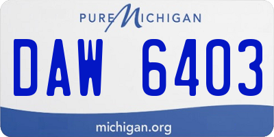 MI license plate DAW6403