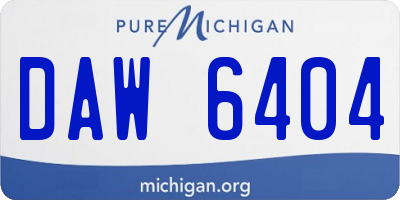 MI license plate DAW6404