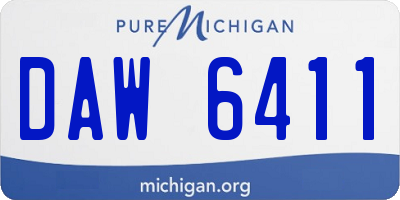 MI license plate DAW6411