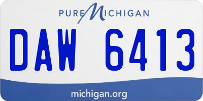 MI license plate DAW6413