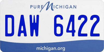 MI license plate DAW6422