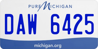 MI license plate DAW6425