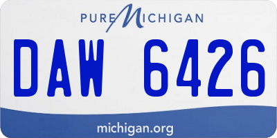 MI license plate DAW6426