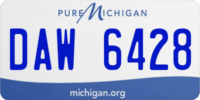 MI license plate DAW6428