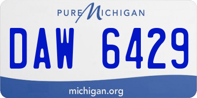 MI license plate DAW6429