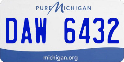MI license plate DAW6432