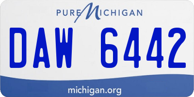 MI license plate DAW6442