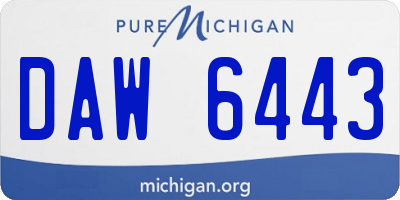 MI license plate DAW6443