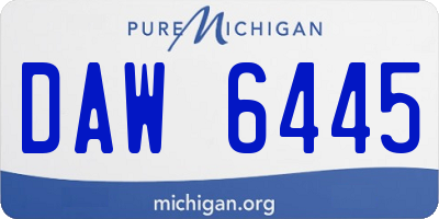 MI license plate DAW6445