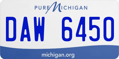 MI license plate DAW6450