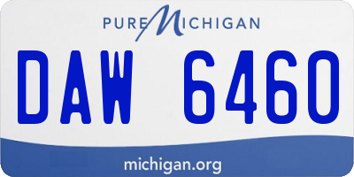MI license plate DAW6460