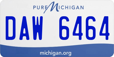 MI license plate DAW6464