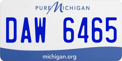 MI license plate DAW6465