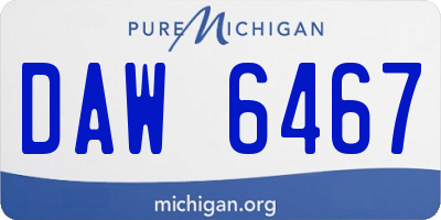 MI license plate DAW6467