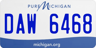 MI license plate DAW6468