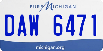 MI license plate DAW6471