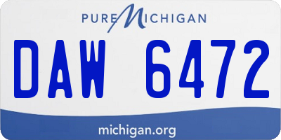 MI license plate DAW6472