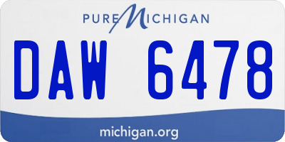 MI license plate DAW6478