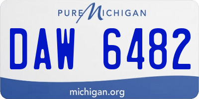 MI license plate DAW6482