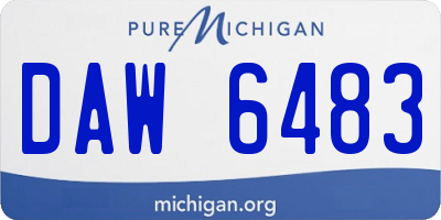 MI license plate DAW6483