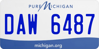 MI license plate DAW6487