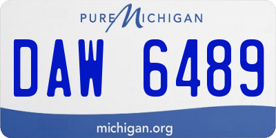 MI license plate DAW6489