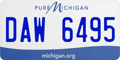 MI license plate DAW6495
