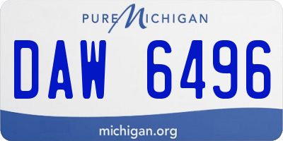 MI license plate DAW6496