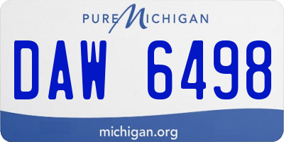 MI license plate DAW6498