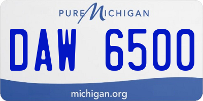 MI license plate DAW6500