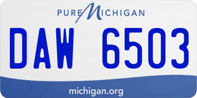 MI license plate DAW6503
