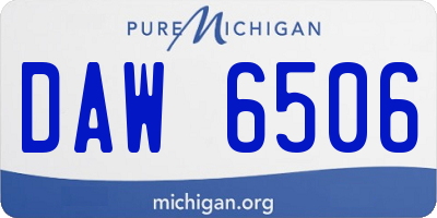 MI license plate DAW6506