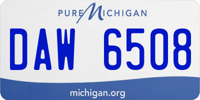 MI license plate DAW6508
