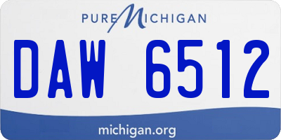 MI license plate DAW6512