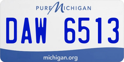 MI license plate DAW6513