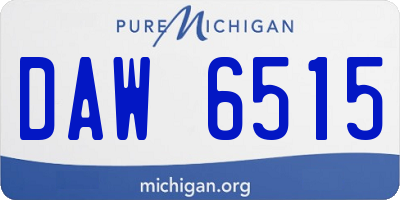 MI license plate DAW6515