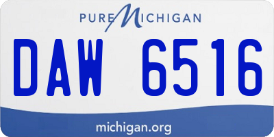 MI license plate DAW6516