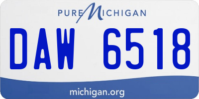 MI license plate DAW6518
