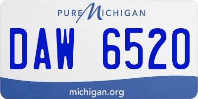 MI license plate DAW6520