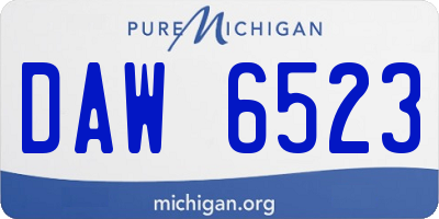 MI license plate DAW6523